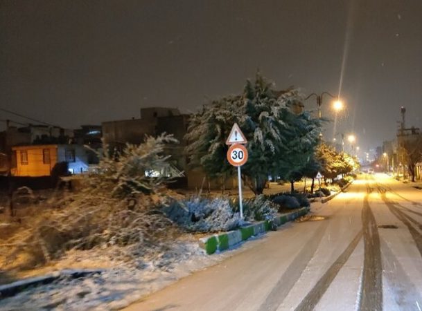 بارش برف زمستانی شهر یاسوج را سفید پوش کرد
